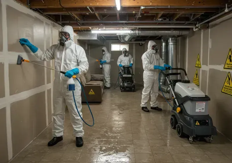 Basement Moisture Removal and Structural Drying process in Millersburg, PA